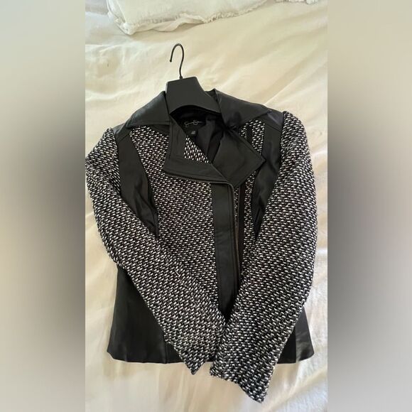 Jessica Simpson Tweed and faux leather coat - Picture 4 of 7